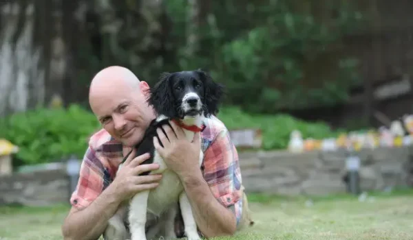 man dog