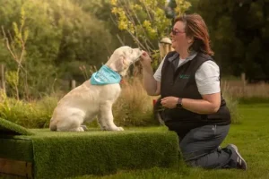 lady and dog