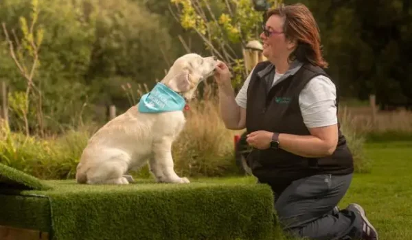 lady and dog