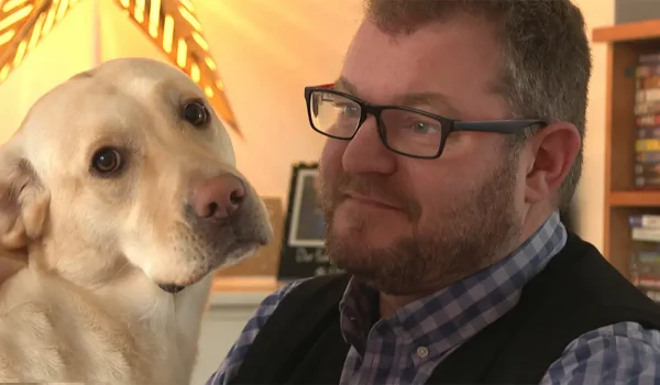man and dog