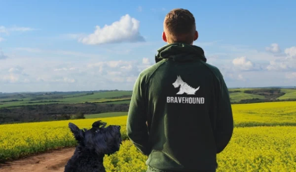 man and a dog